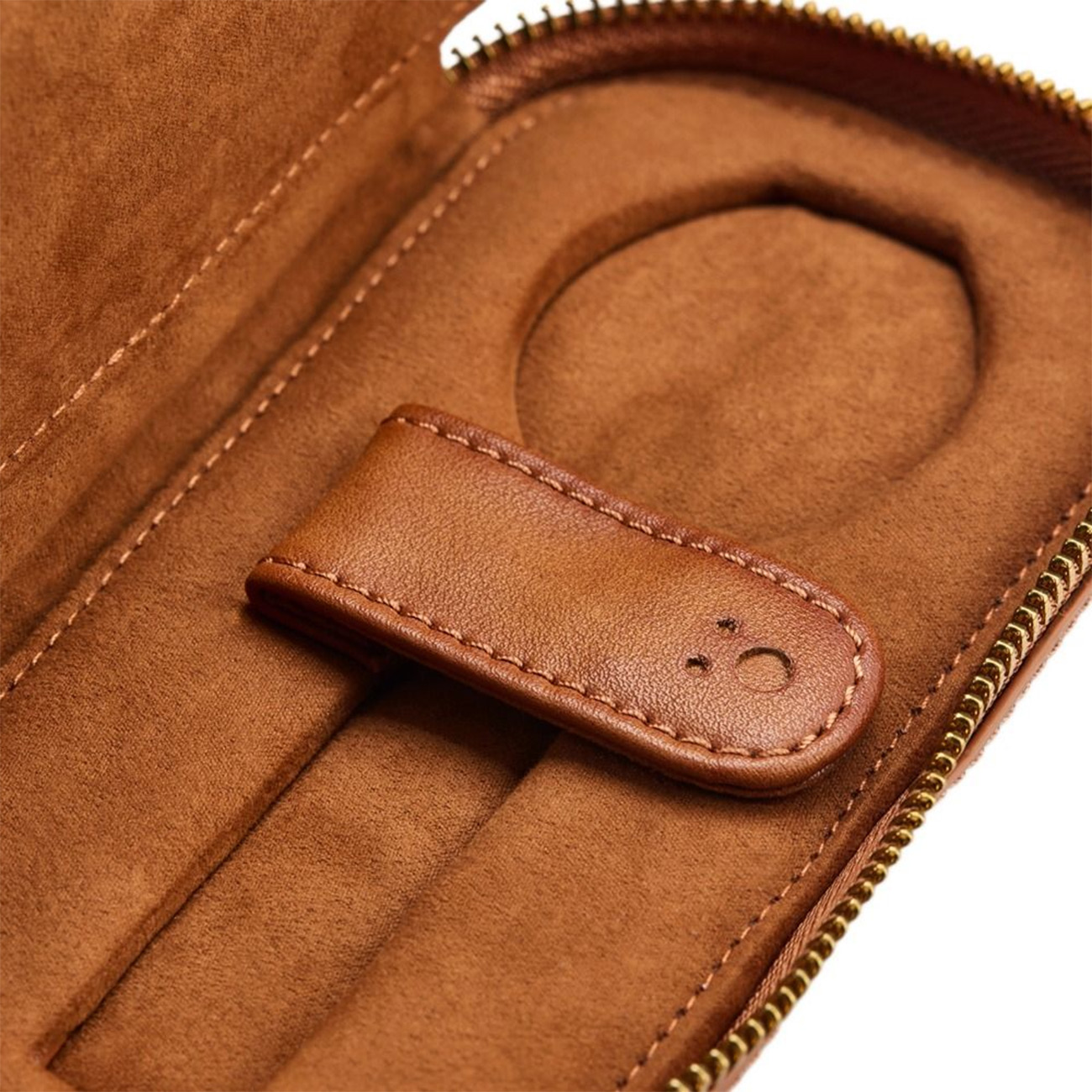 Wolf 1834 Brogue 2 Piece Watch Zip Case Burnished Brown Wolf 1834 Brogue 2 Piece Watch Zip Case in Burnished Brown for secure travel watch storage