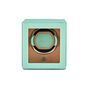 Wolf Cub Winder with Cover in Seltzer Mint Peach single automatic watch winder