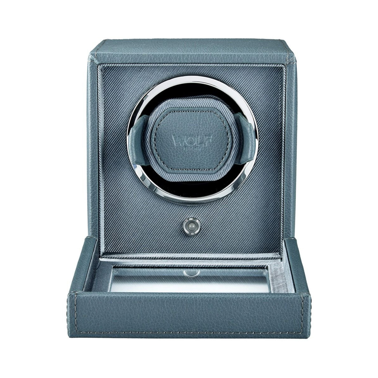Wolf Cub Winder with Cover Future Grey Wolf Cub Winder with Cover Future Grey automatic watch winder in vegan leather