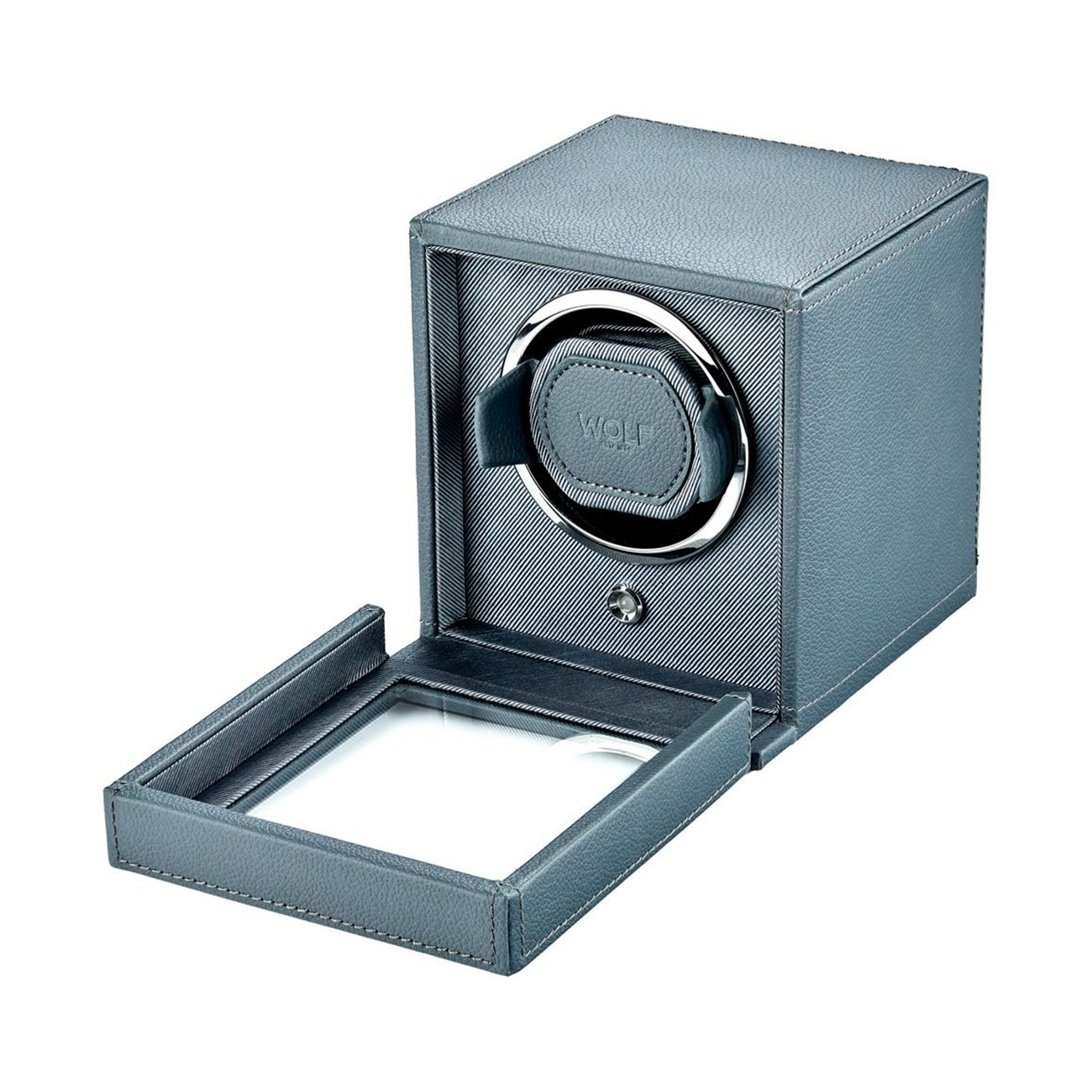 Wolf Cub Winder with Cover Future Grey Wolf Cub Winder with Cover Future Grey automatic watch winder in vegan leather