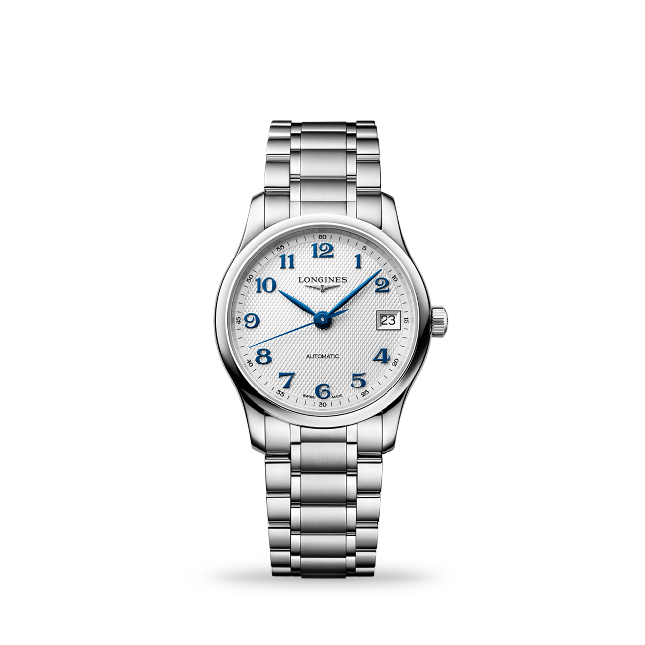 Longines Master Collection 34mm Silver Dial Automatic Watch Longines Master Collection L2.450.4.73.6 automatic watch with silver barleycorn dial and stainless steel bracelet