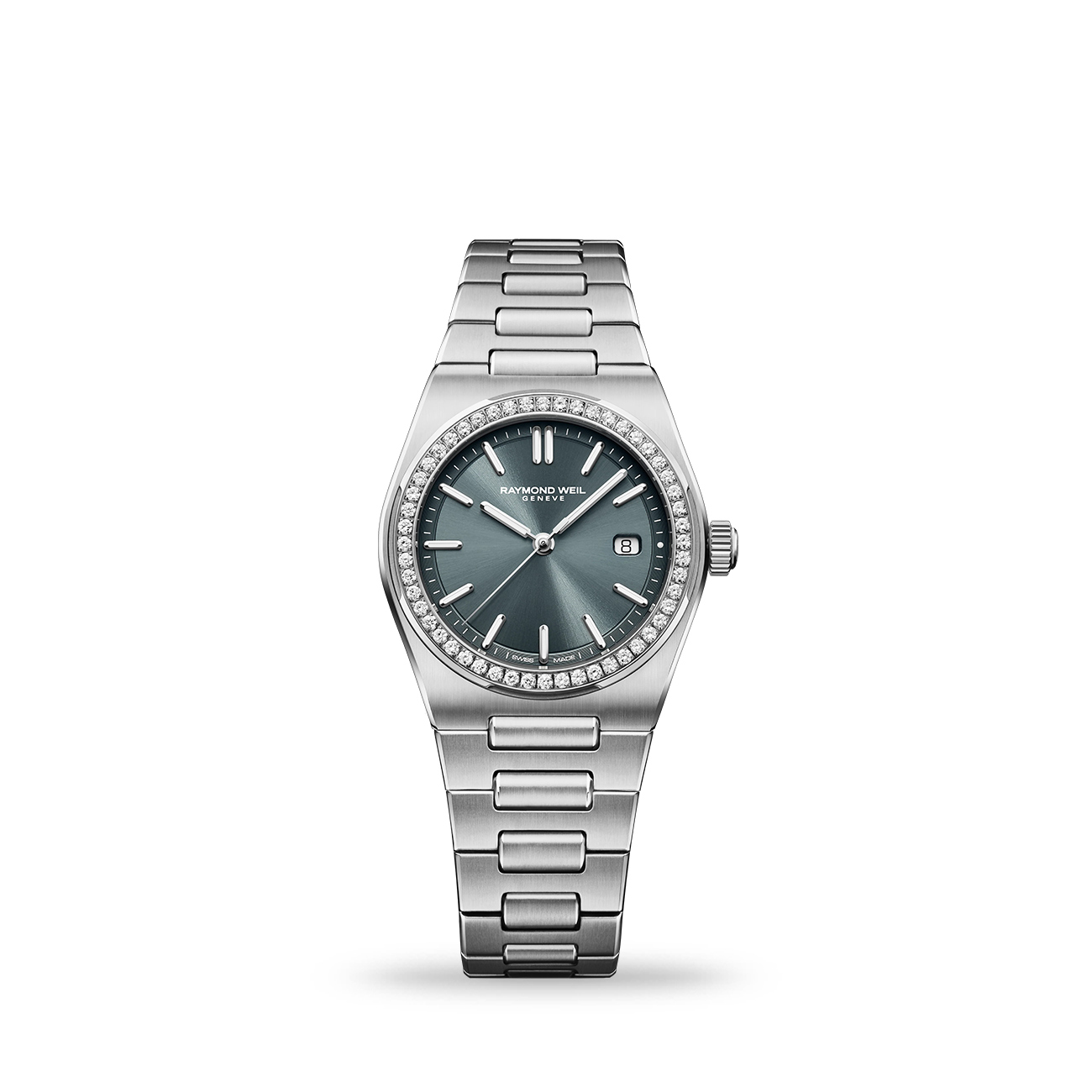 Raymond Weil A.R.T. 1250-STS-56001 Diamond Bezel Watch Raymond Weil A.R.T. 1250-STS-56001 stainless steel quartz watch with charcoal blue dial and diamond-set bezel