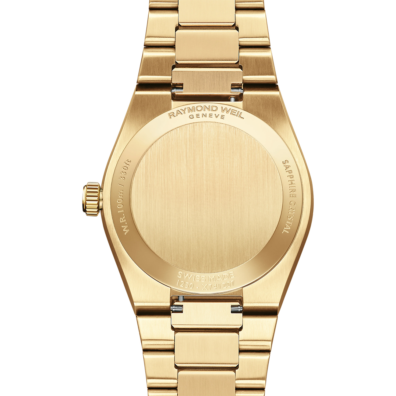 Raymond Weil A.R.T. 1250-SPS-97081 Diamond Bezel Two-Tone Watch Raymond Weil A.R.T. 1250-SPS-97081 ladies two-tone quartz watch with mother-of-pearl dial and diamond-set bezel - back
