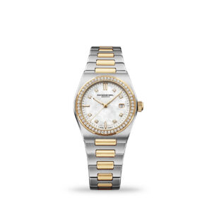 Raymond Weil A.R.T. 1250-SPS-97081 ladies two-tone quartz watch with mother-of-pearl dial and diamond-set bezel