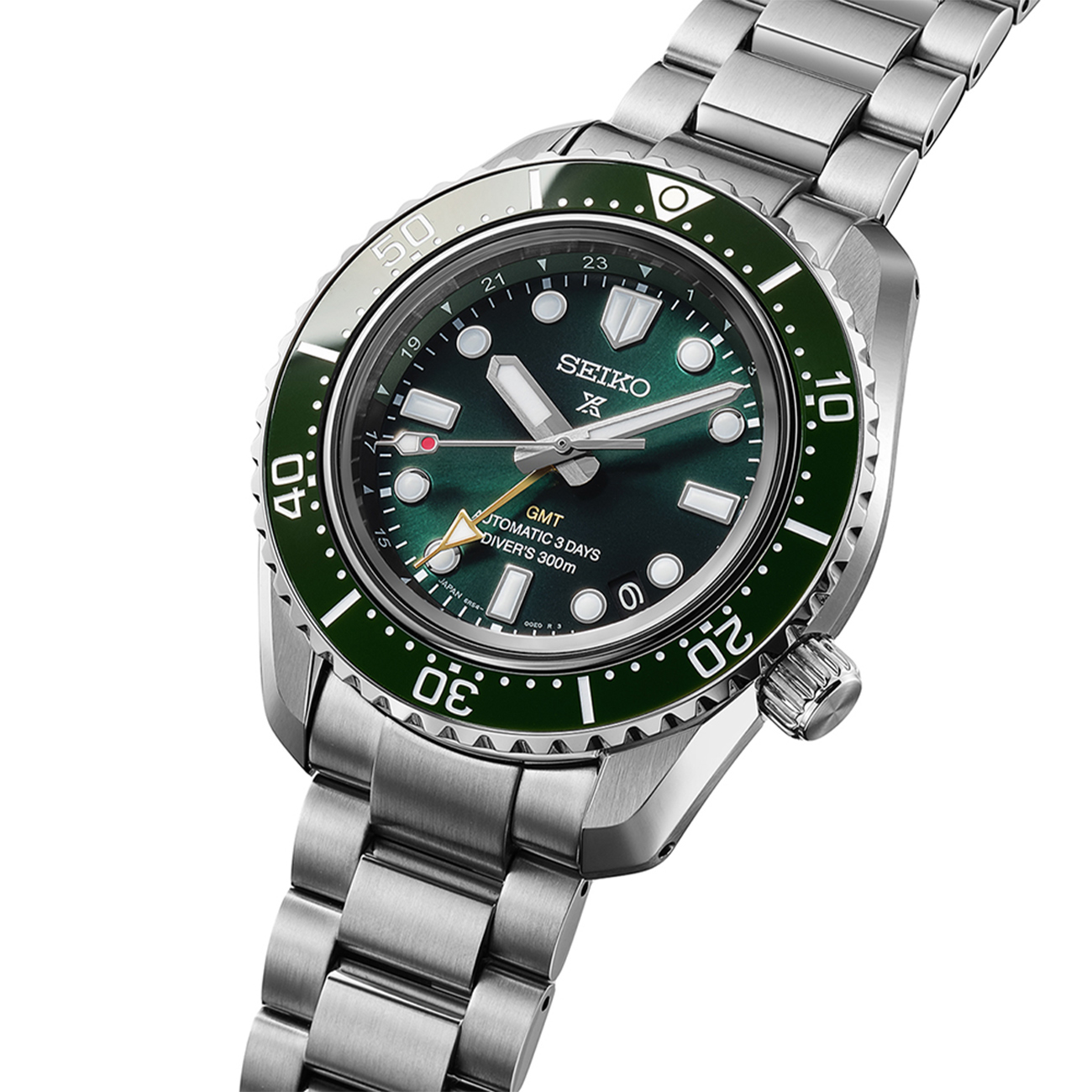 Seiko Prospex HBC001J Automatic GMT 300m Diver Green Dial Seiko Prospex HBC001J automatic GMT 300m dive watch with green dial