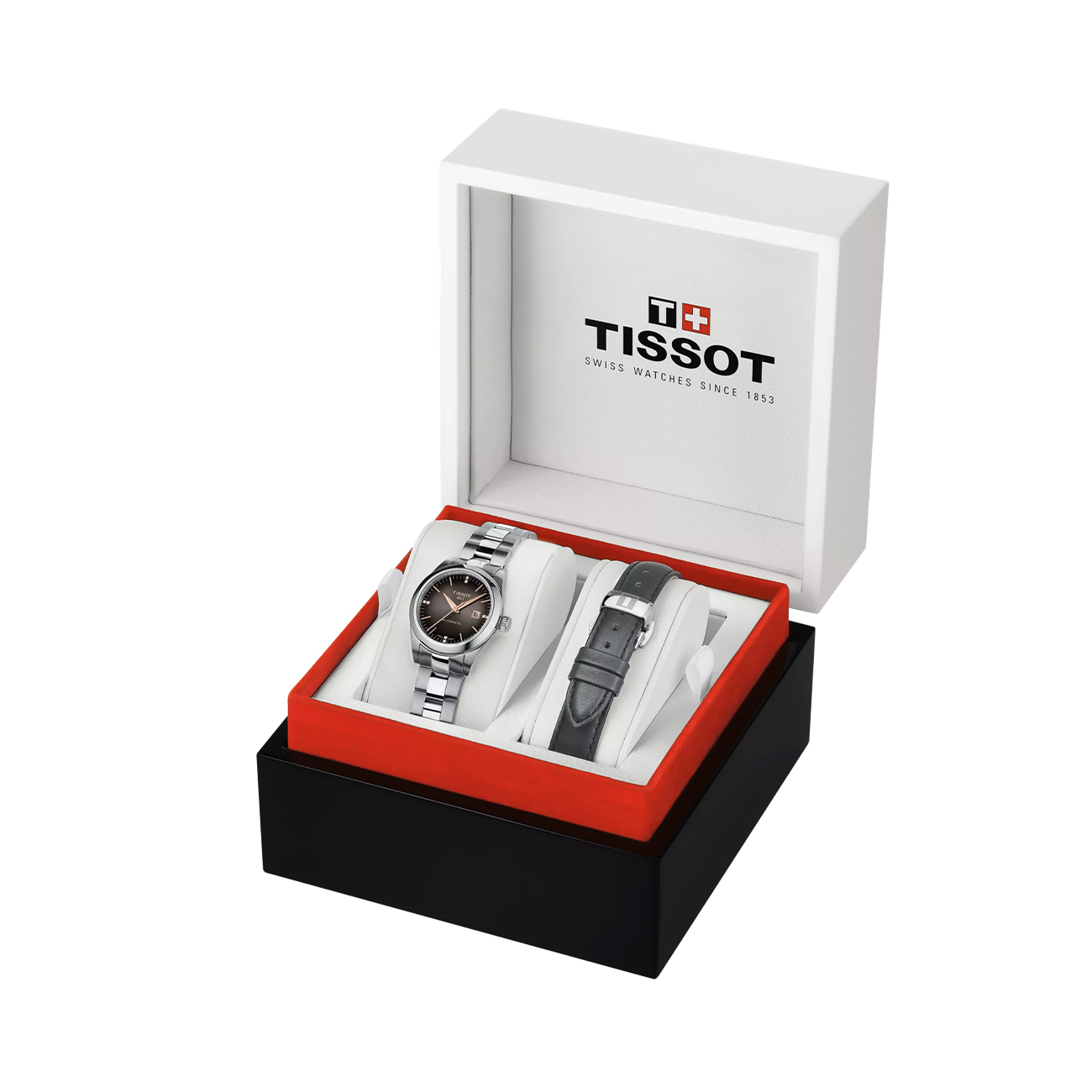 Tissot T-My Lady Automatic 29.3mm Diamond Watch Tissot T-My Lady Automatic diamond watch anthracite dial T1320071106601