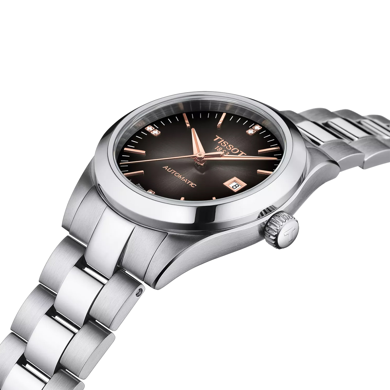 Tissot T-My Lady Automatic 29.3mm Diamond Watch Tissot T-My Lady Automatic diamond watch anthracite dial T1320071106601