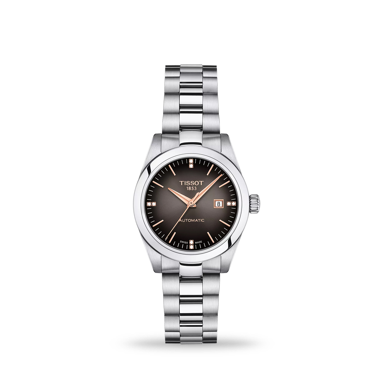 Tissot T-My Lady Automatic 29.3mm Diamond Watch Tissot T-My Lady Automatic diamond watch anthracite dial T1320071106601