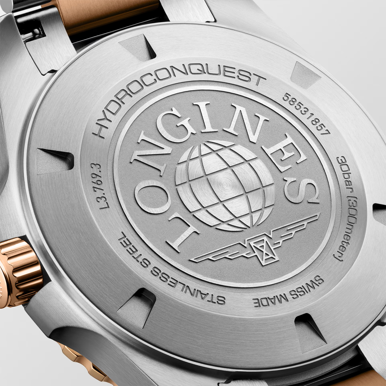 Longines HydroConquest Black Dial Red PVD 42mm Watch Longines HydroConquest L3.769.3.58.7 black dial dive watch with red PVD stainless steel bracelet