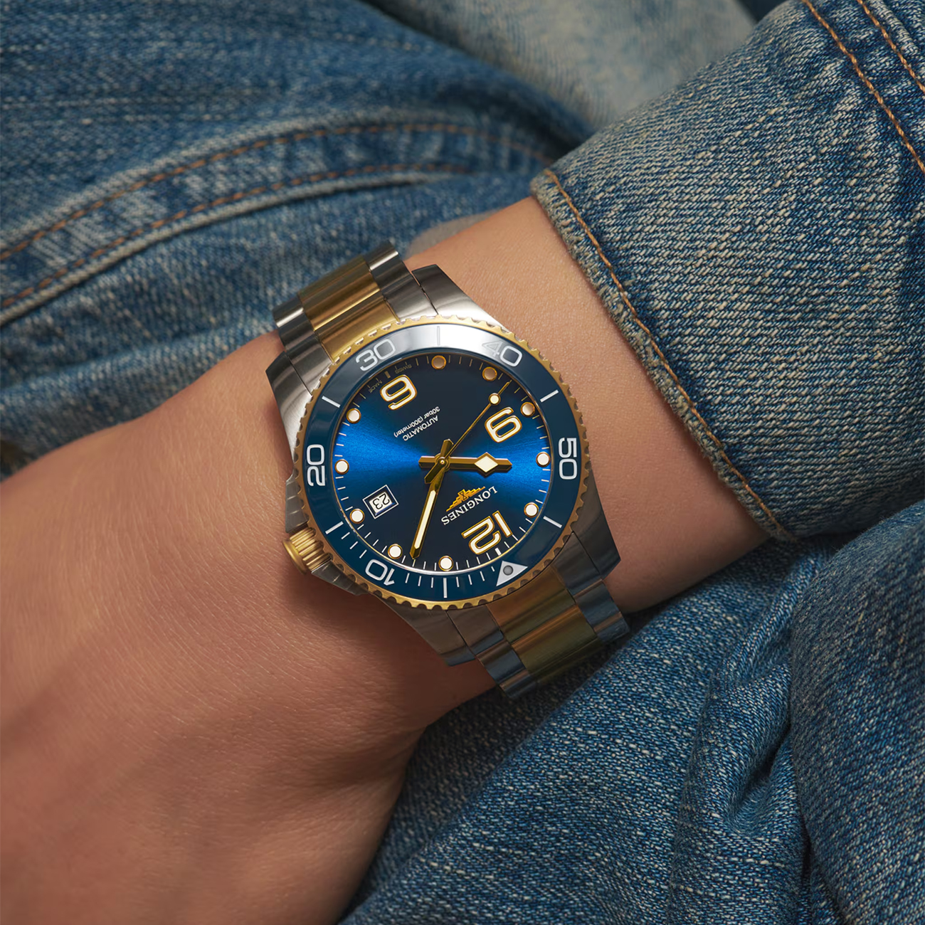 Longines HydroConquest L3.781.3.96.7 Blue Dial Watch Longines HydroConquest L3.781.3.96.7 blue dial stainless steel dive watch with blue ceramic bezel