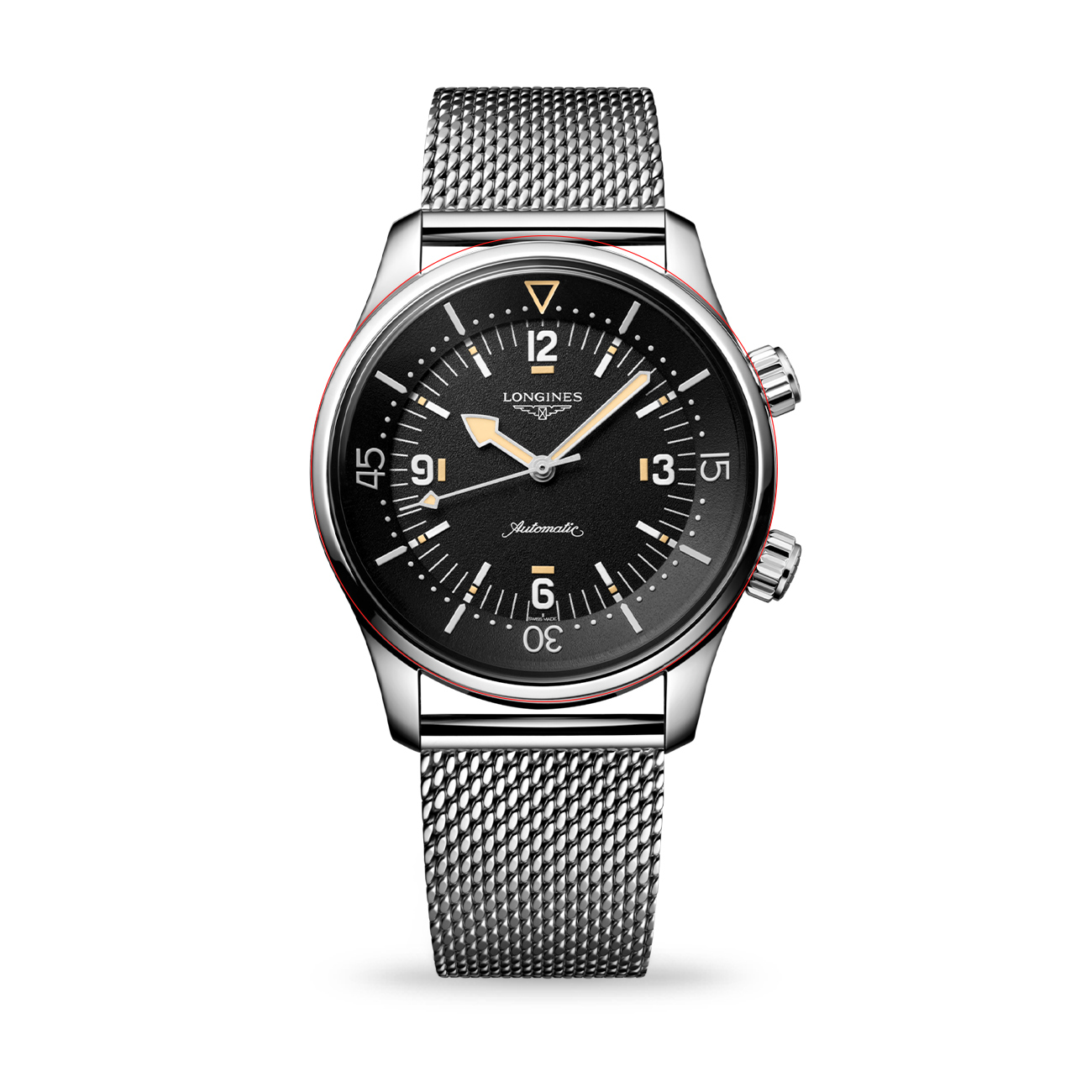 Longines Legend Diver 59 L3.795.4.59.9 Longines Legend Diver 59 42mm automatic stainless steel watch L3.795.4.59.9 with black grained dial