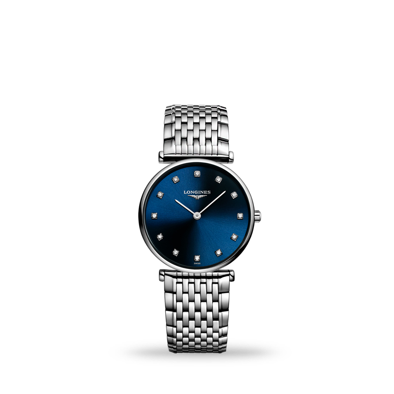Longines La Grande Classique L4.512.4.97.6 Blue Dial Watch Longines La Grande Classique de Longines L4.512.4.97.6 women’s quartz watch with sunray blue dial and stainless steel bracelet