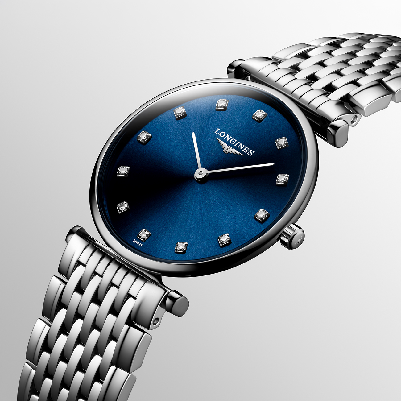 Longines La Grande Classique L4.512.4.97.6 Blue Dial Watch Longines La Grande Classique de Longines L4.512.4.97.6 women’s quartz watch with sunray blue dial and stainless steel bracelet