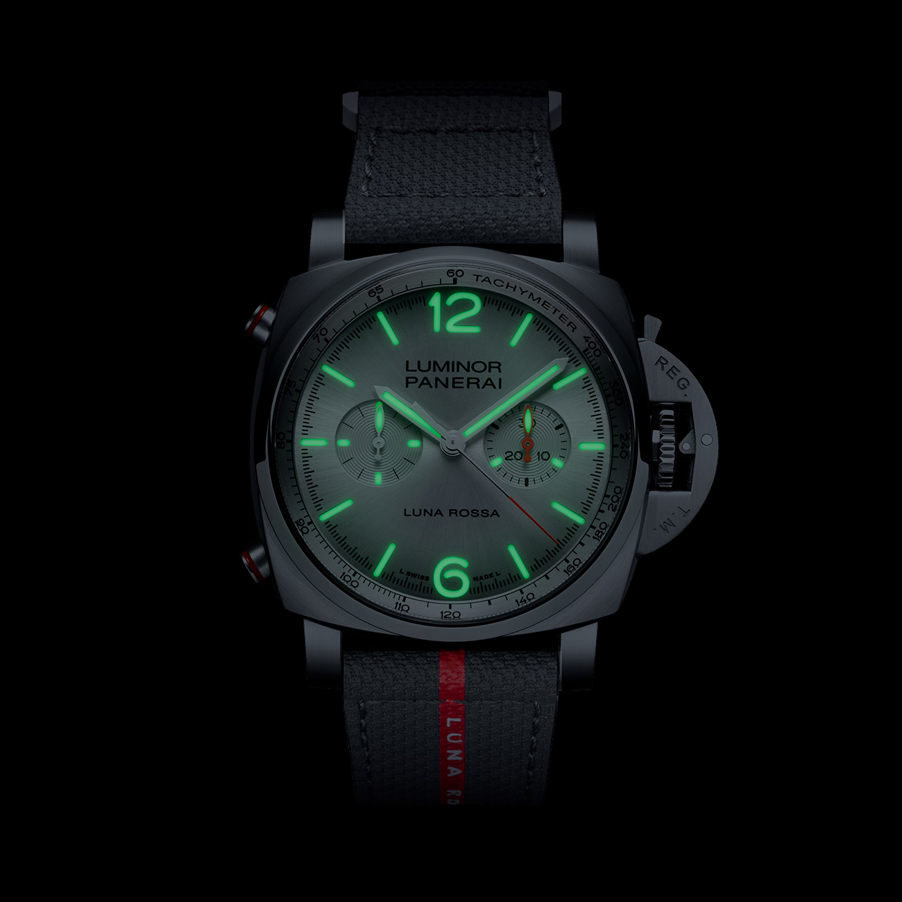 Panerai Luminor Luna Rossa Chrono PAM01768 Automatic 44mm Panerai Luminor Luna Rossa Chrono PAM01768 44mm automatic luxury watch - night view