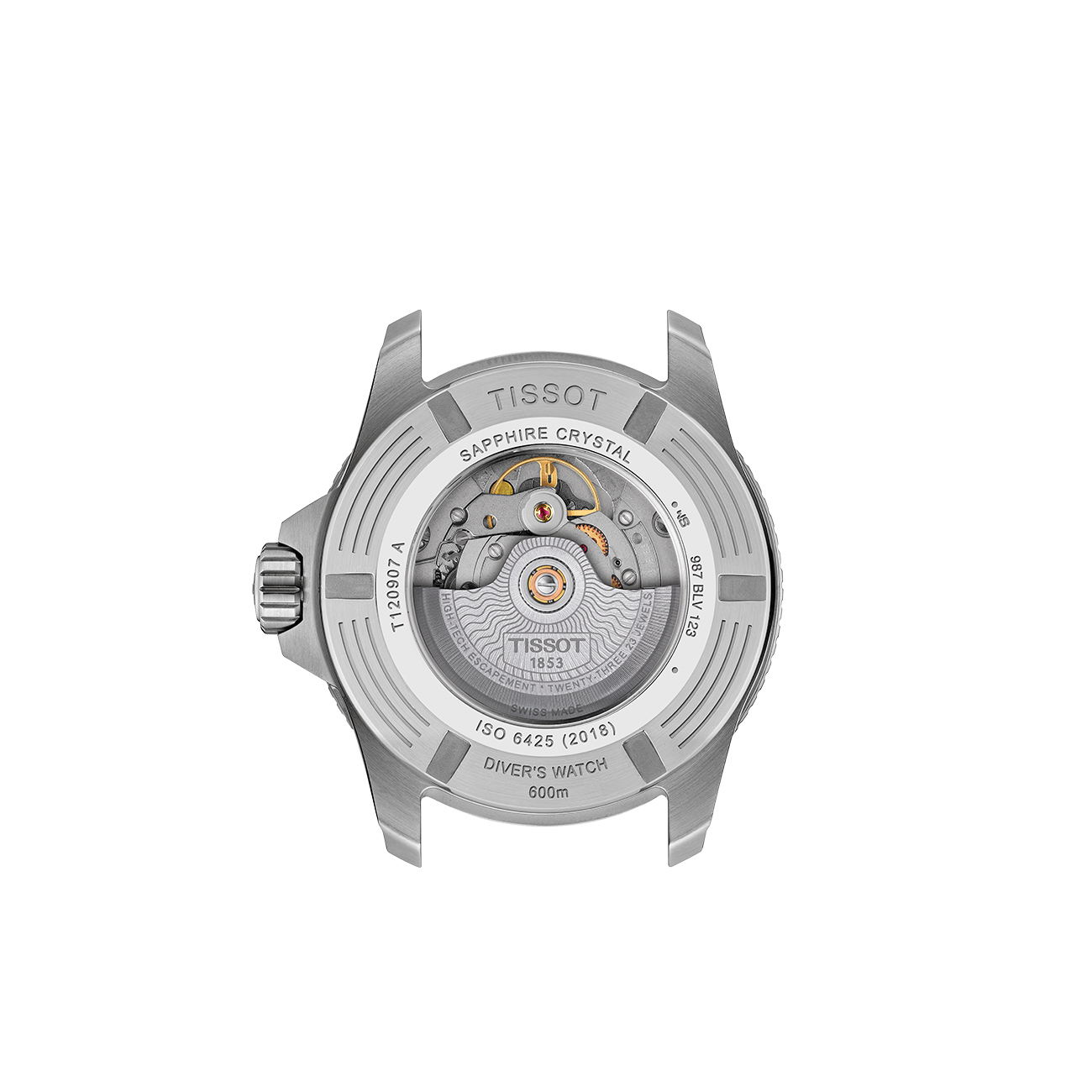 Tissot Seastar 2000 44mm T1209071105100 Automatic Watch Tissot Seastar 2000 44mm T1209071105100 grey gradient dial automatic dive watch - back