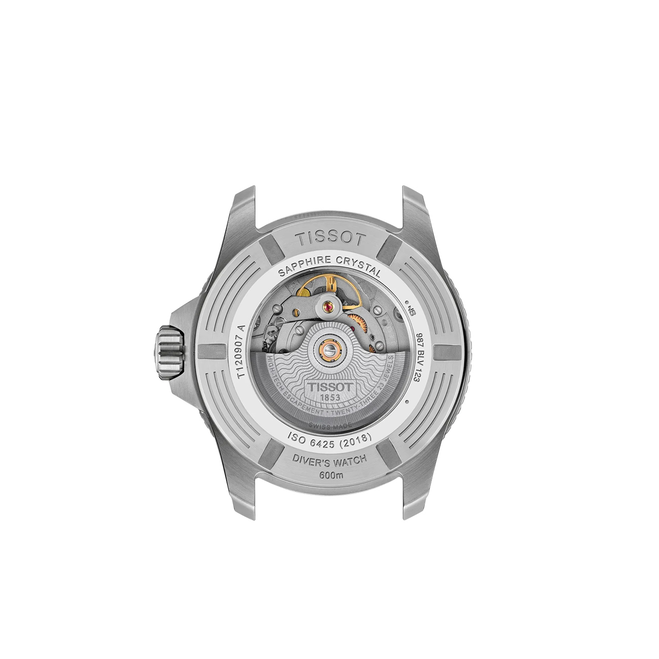 Tissot Seastar 2000 44mm T1209071704100 Automatic Dive Watch Tissot Seastar 2000 44mm T1209071704100 Swiss automatic blue dive watch with ceramic bezel - back