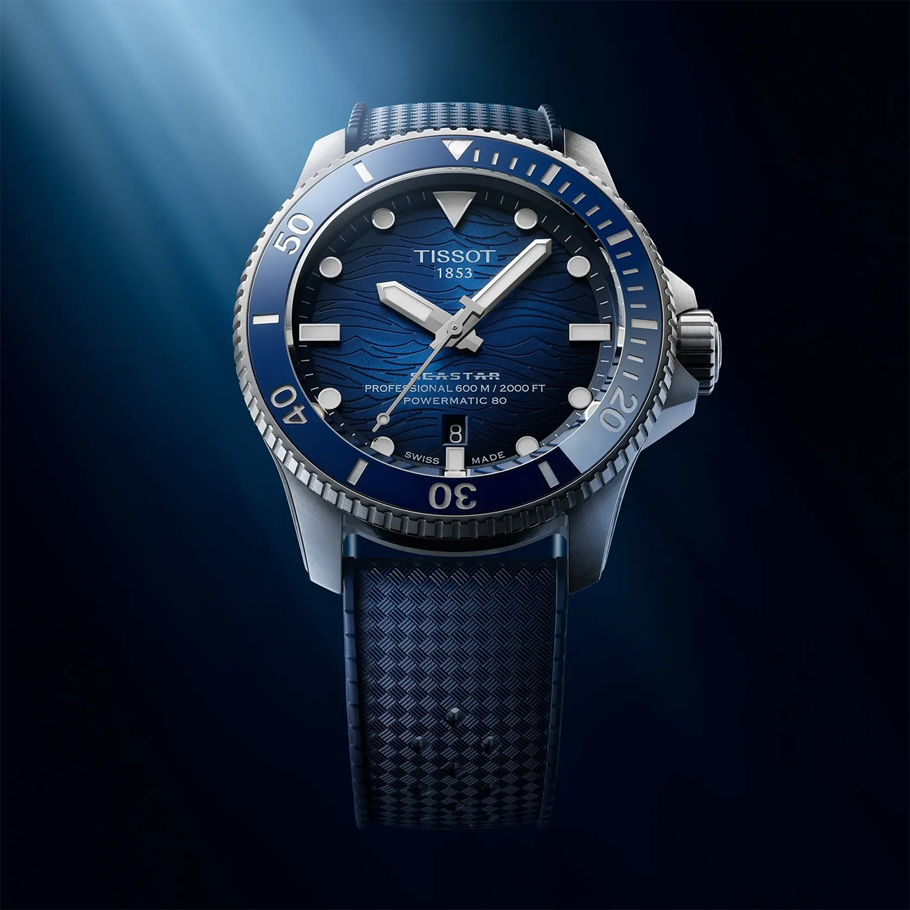 Tissot Seastar 2000 44mm T1209071704100 Automatic Dive Watch Tissot Seastar 2000 44mm T1209071704100 Swiss automatic blue dive watch with ceramic bezel