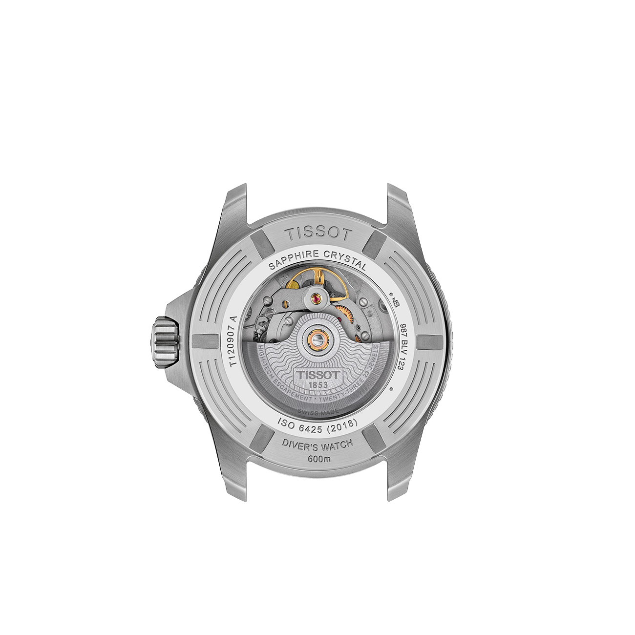 Tissot Seastar 2000 44mm T1209071728100 Automatic Dive Watch Tissot Seastar 2000 44mm T1209071728100 Swiss automatic orange dive watch with ceramic bezel - back