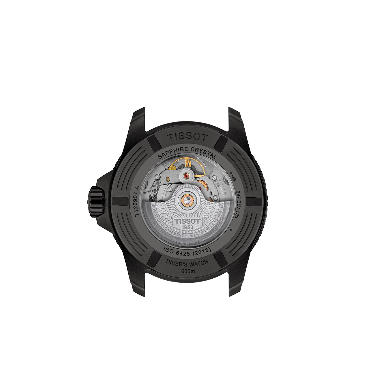 Tissot Seastar 2000 44mm T1209073704100 Blue PVD Watch Tissot Seastar 2000 44mm T1209073704100 blue PVD Swiss automatic dive watch - back