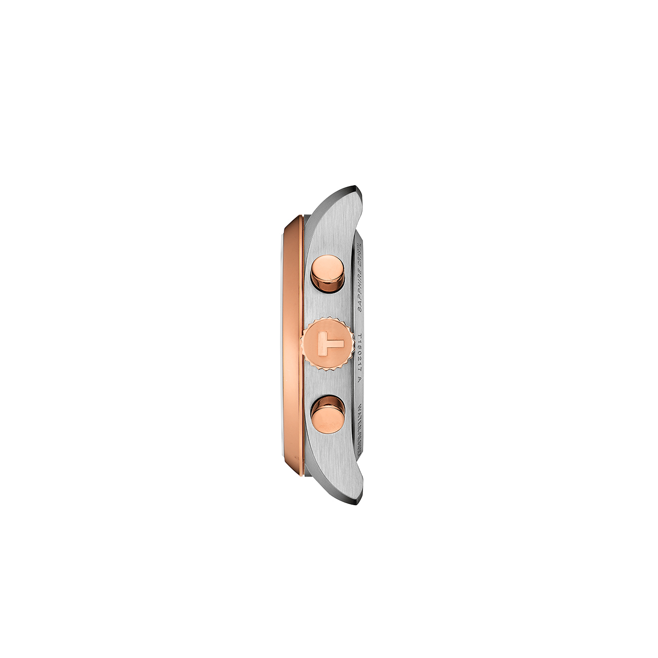 Tissot PR 100 36mm T1502172211100 Rose Gold Chronograph Watch Tissot PR 100 36mm T1502172211100 - side view without bracelet