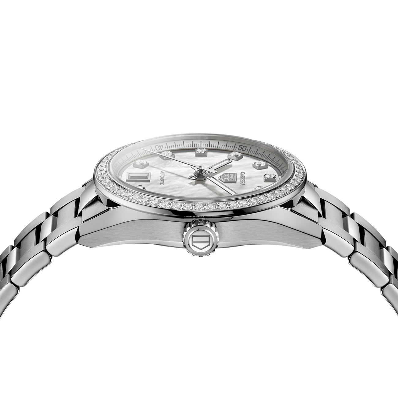 TAG Heuer Carrera Date 36mm Diamond Ladies Watch WBN231E.BA0001 TAG Heuer Carrera Date 36mm Ladies Watch WBN231E.BA0001 with diamond detailing and stainless steel bracelet