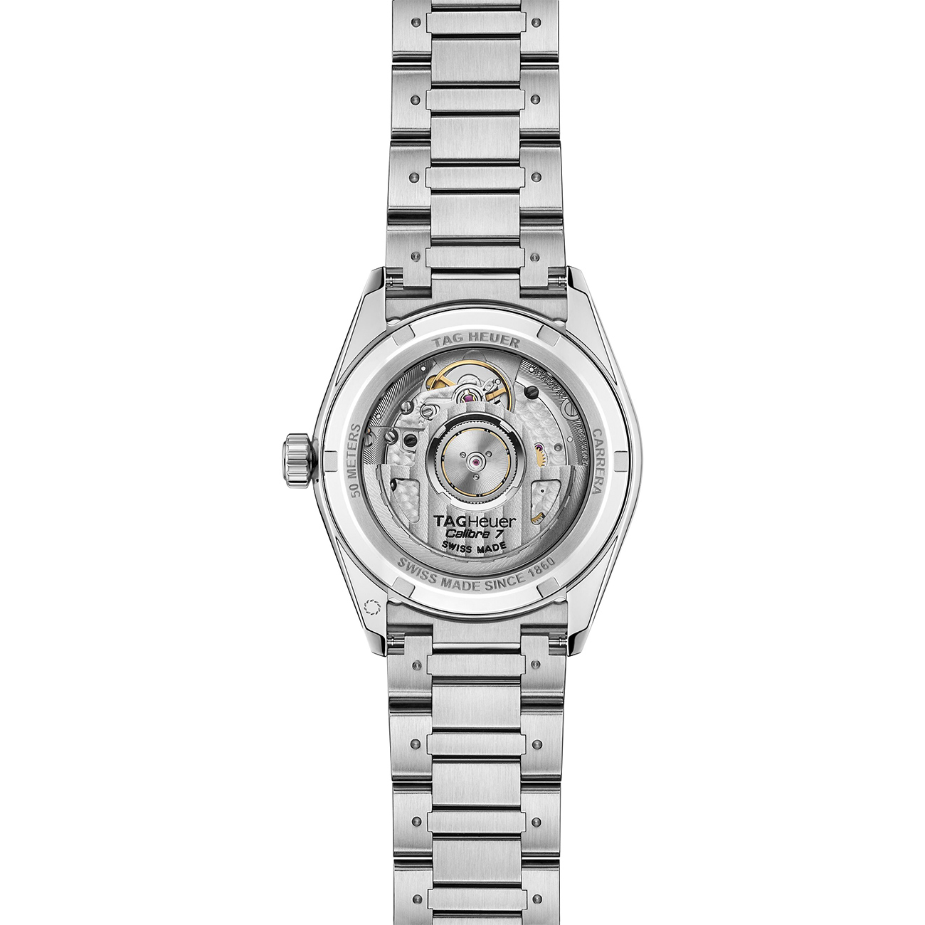 TAG Heuer Carrera Date 36mm Diamond Ladies Watch WBN231E.BA0001 TAG Heuer Carrera Date 36mm Ladies Watch WBN231E.BA0001 with diamond detailing and stainless steel bracelet - back