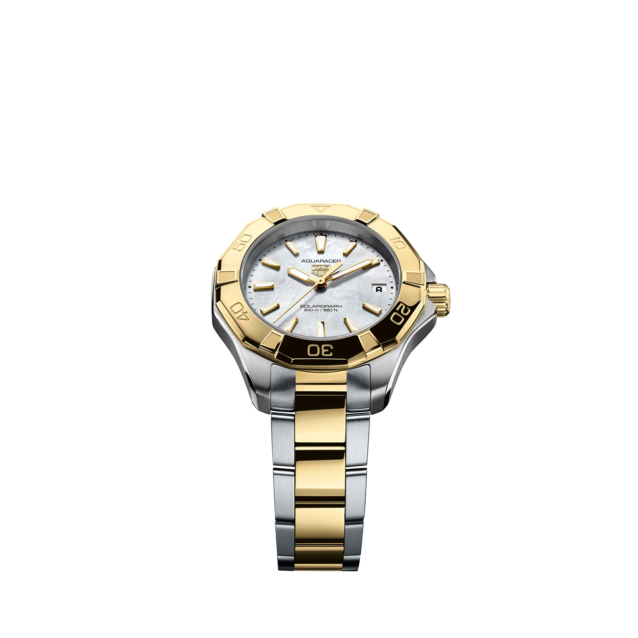 TAG Heuer Aquaracer Professional 200 Solargraph WBP1327.BB0004 34mm TAG Heuer Aquaracer Professional 200 Solargraph WBP1327.BB0004 mother of pearl dial two-tone watch