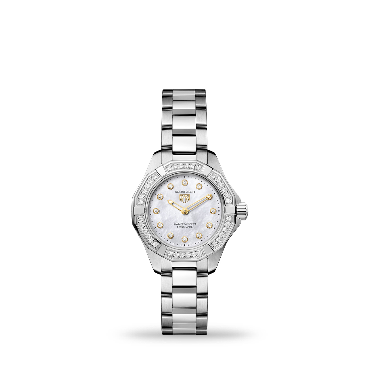 TAG Heuer Aquaracer Professional 100 Solargraph WBP141J.BA0049 TAG Heuer Aquaracer Professional 100 Solargraph 28mm ladies watch WBP141J.BA0049 with diamond bezel
