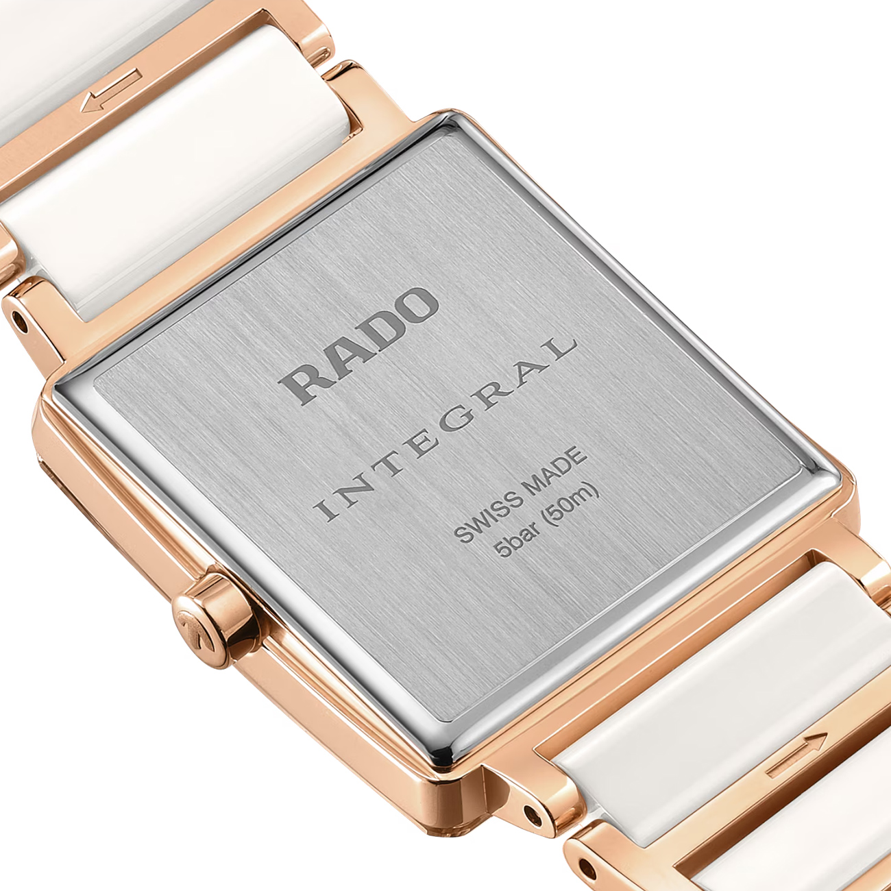 Rado Integral Diamonds R20251902 Women's Quartz Watch Rado Integral Diamonds R20251902 ladies Swiss quartz watch with mother of pearl diamond dial - back view