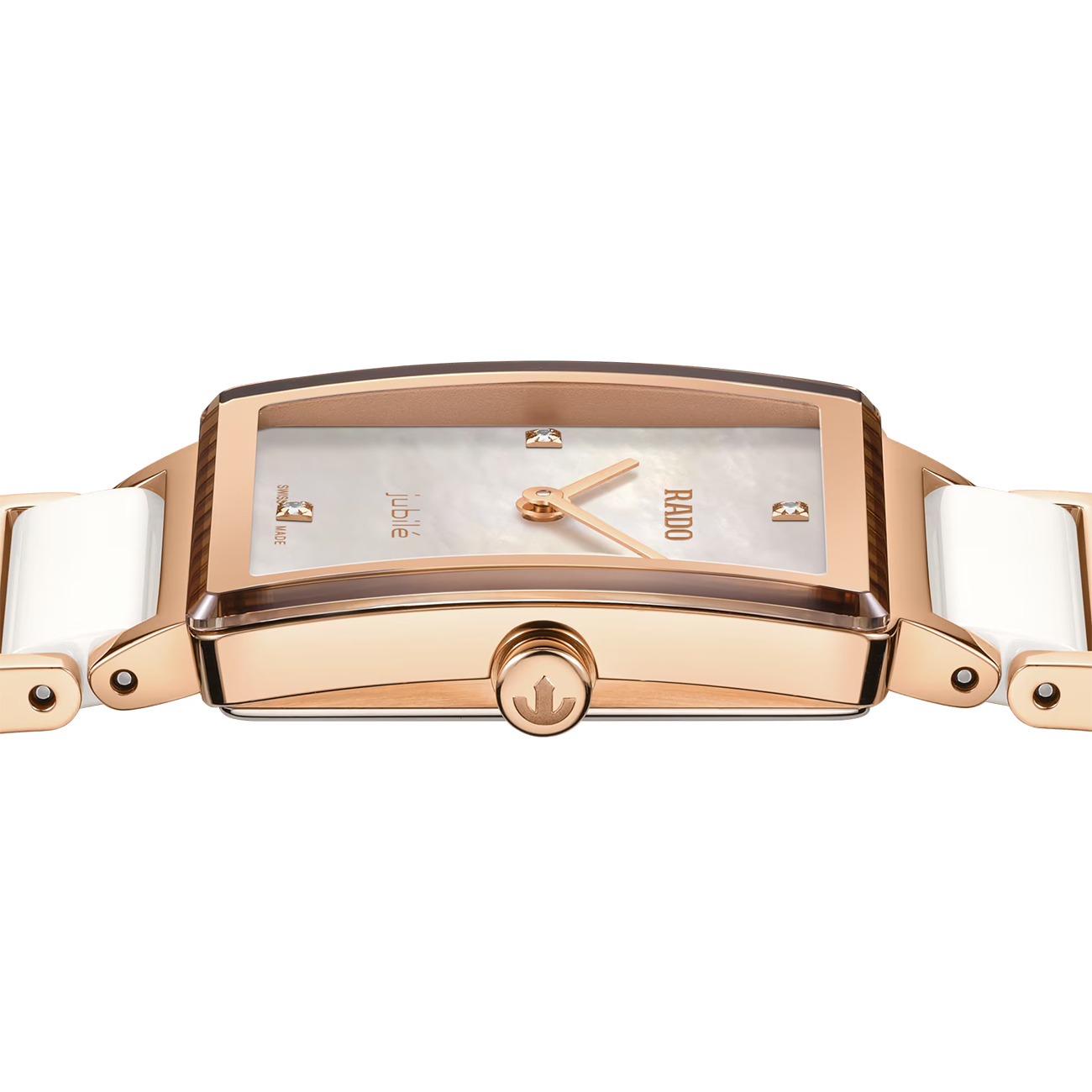 Rado Integral Diamonds R20251902 Women's Quartz Watch Rado Integral Diamonds R20251902 ladies Swiss quartz watch with mother of pearl diamond dial - side view