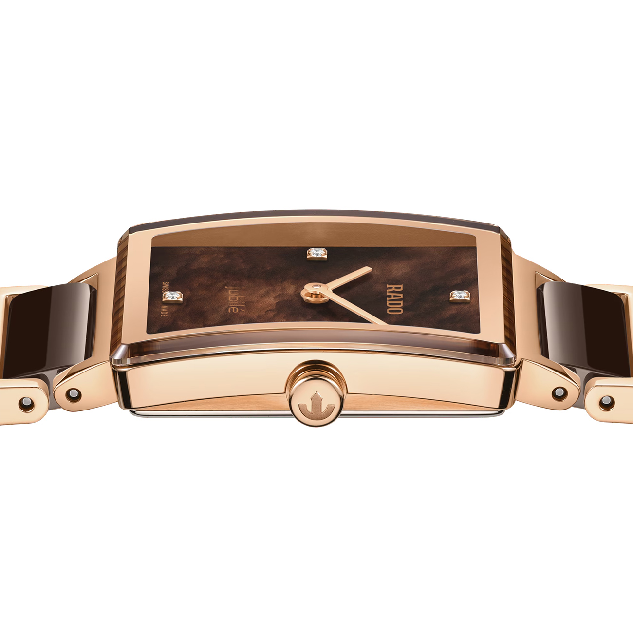 Rado Integral Diamonds R20251912 Women's Watch Rado Integral Diamonds R20251912 ladies Swiss quartz watch with brown mother-of-pearl diamond dial and brown ceramic bracelet