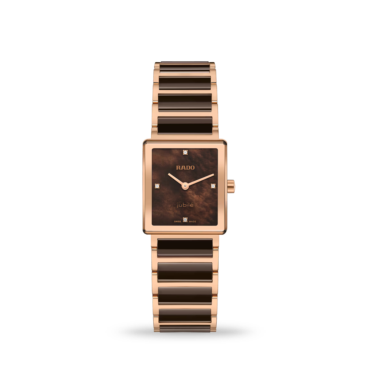 Rado Integral Diamonds R20251912 Women's Watch Rado Integral Diamonds R20251912 ladies Swiss quartz watch with brown mother-of-pearl diamond dial and brown ceramic bracelet