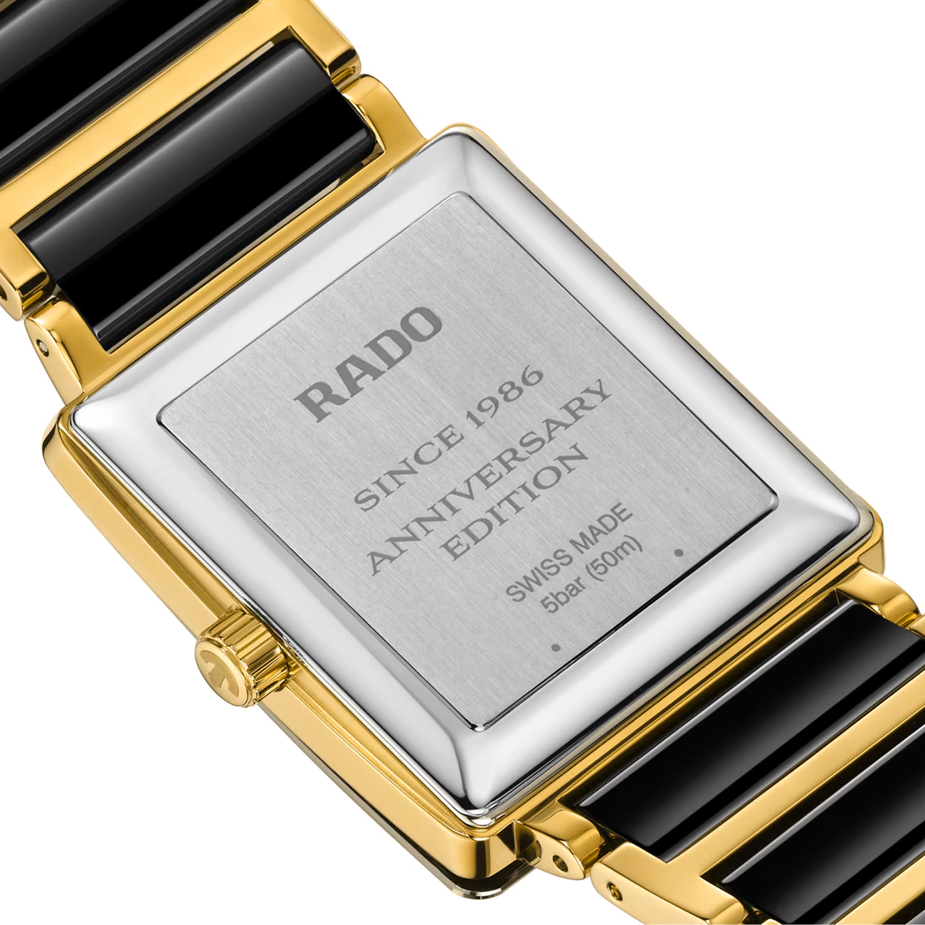 Rado Integral 40-Year Anniversary Edition R20258162 Watch Rado Integral 40-Year Anniversary Edition R20258162 Swiss quartz watch with black dial, gold PVD case and ceramic bracelet - back