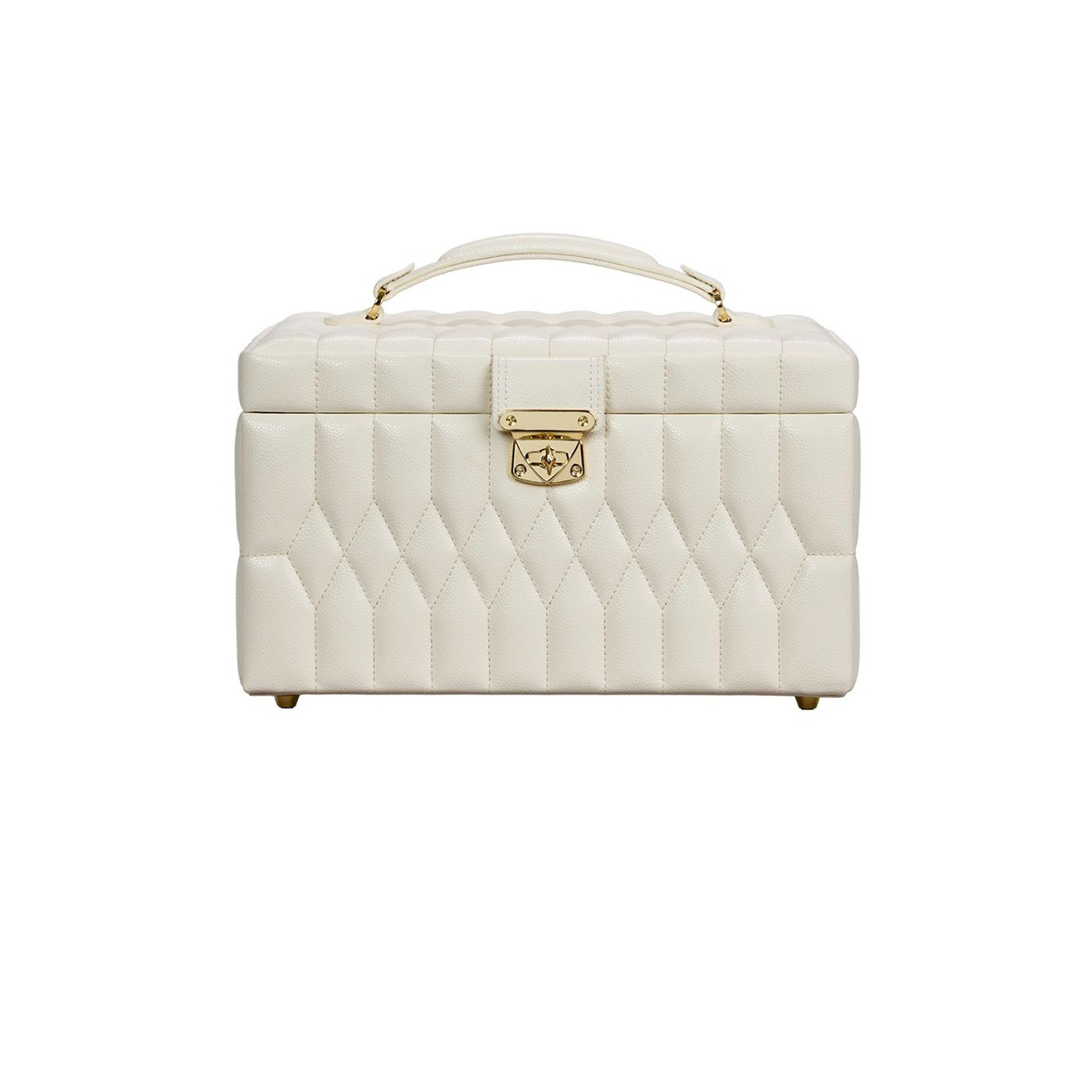 WOLF Lauren Medium Jewellery Box Ivory 349752 WOLF Lauren Medium Jewellery Box in Ivory, SKU 349752, with multiple jewellery storage compartments