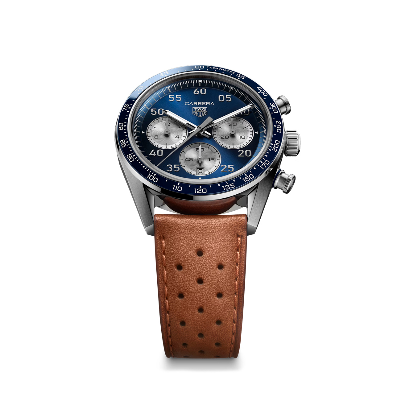 TAG Heuer Carrera Chronograph CDB2111.FC8378 Blue Dial Brown Strap TAG Heuer Carrera Chronograph CDB2111.FC8378 42mm automatic watch with blue dial and brown leather