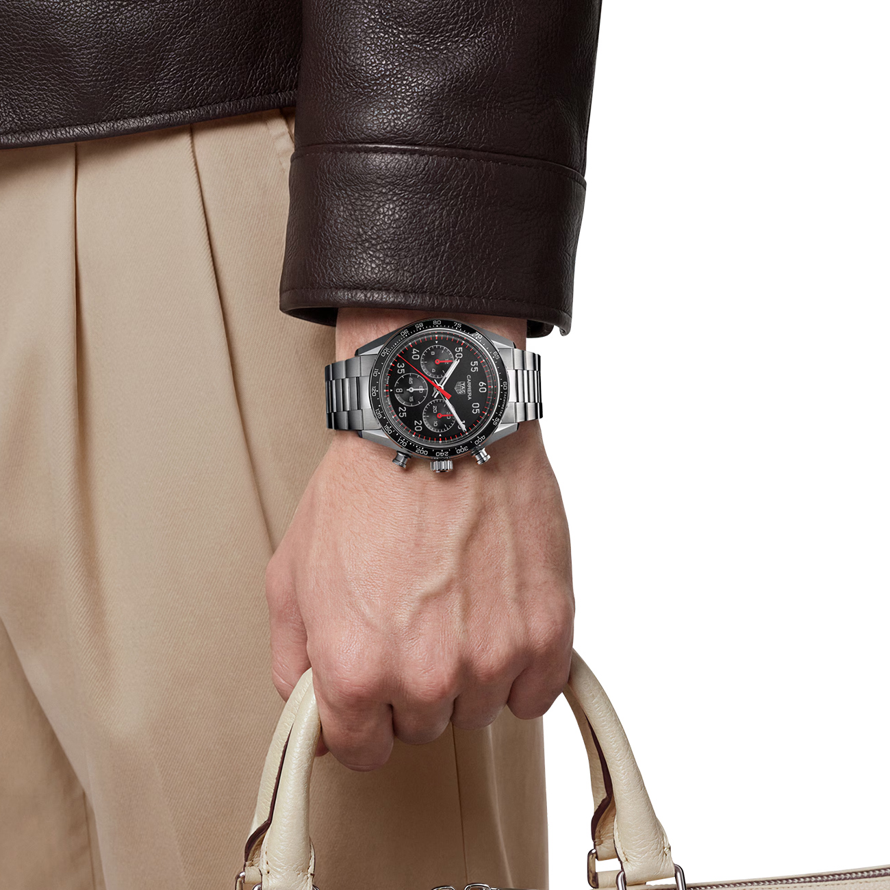 TAG Heuer Carrera CDB2110.BA0054 Black Opalin Dial TAG Heuer Carrera Chronograph CDB2110.BA0054 42mm automatic watch with black opalin dial - lifestyle