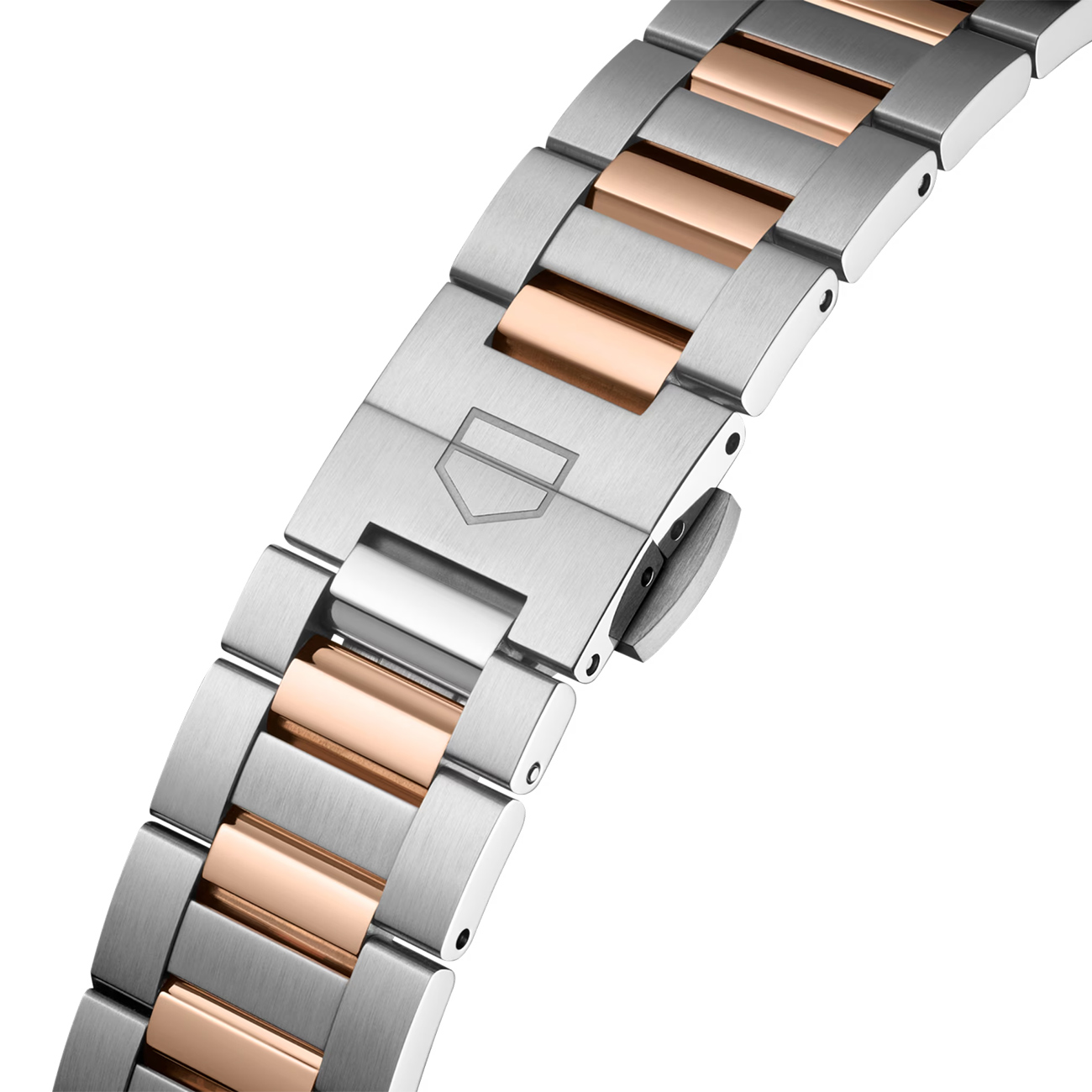 TAG Heuer Carrera WBN2317.BD0000 Folding Clasp Detail Close-up of the TAG Heuer Carrera WBN2317.BD0000 stainless steel bracelet with folding clasp
