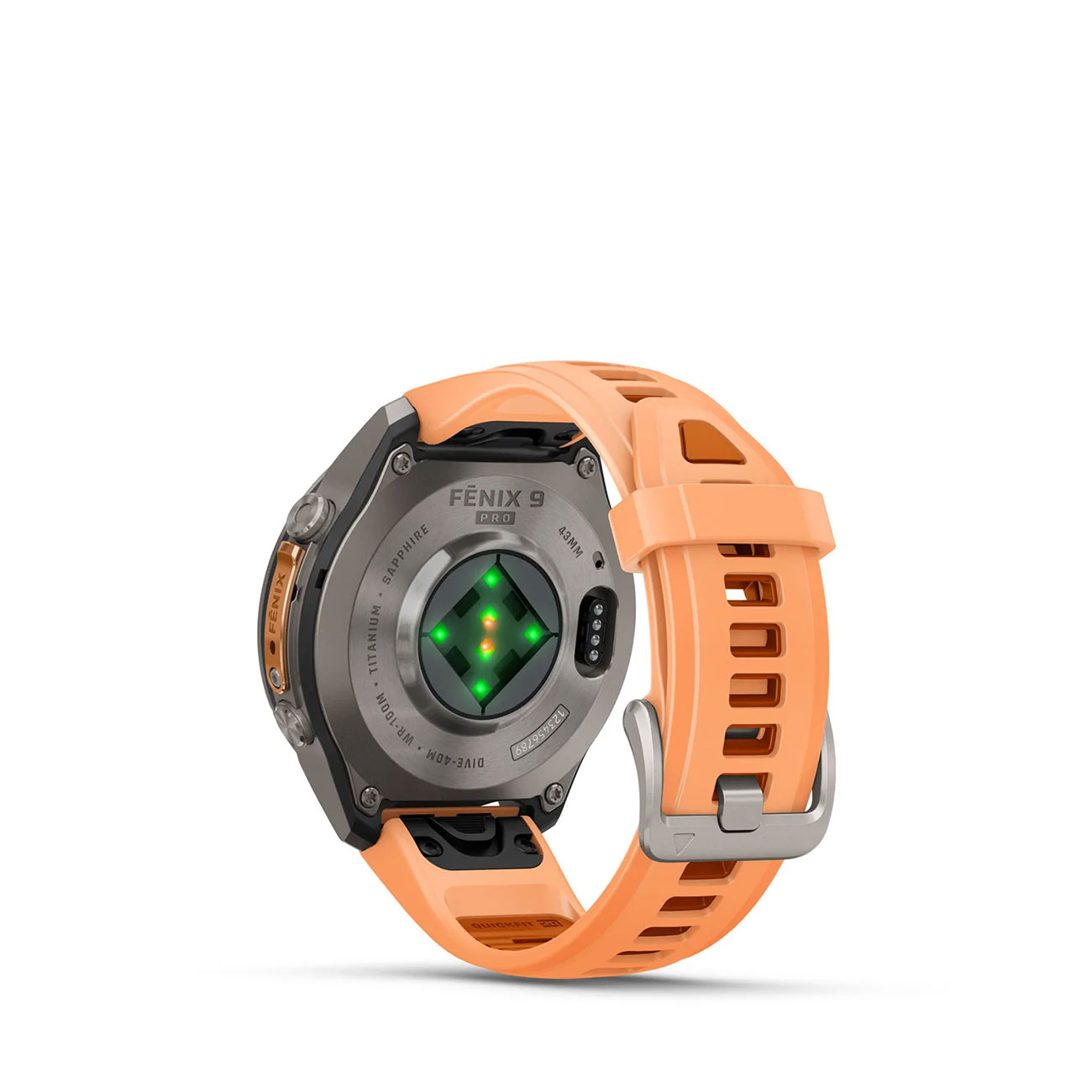 Garmin fēnix 9 Pro 43mm Titanium Smartwatch Garmin fēnix 9 Pro 43mm titanium smartwatch with Shell Pink and Autumn Orange silicone band