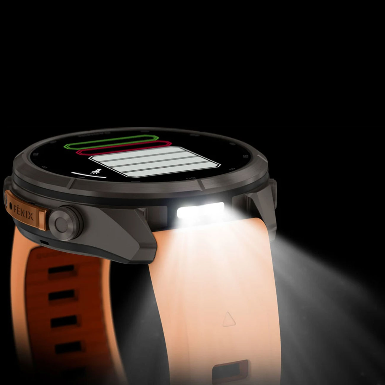 Garmin fēnix 9 Pro 43mm Titanium Smartwatch Garmin fēnix 9 Pro 43mm titanium smartwatch with Shell Pink and Autumn Orange silicone band