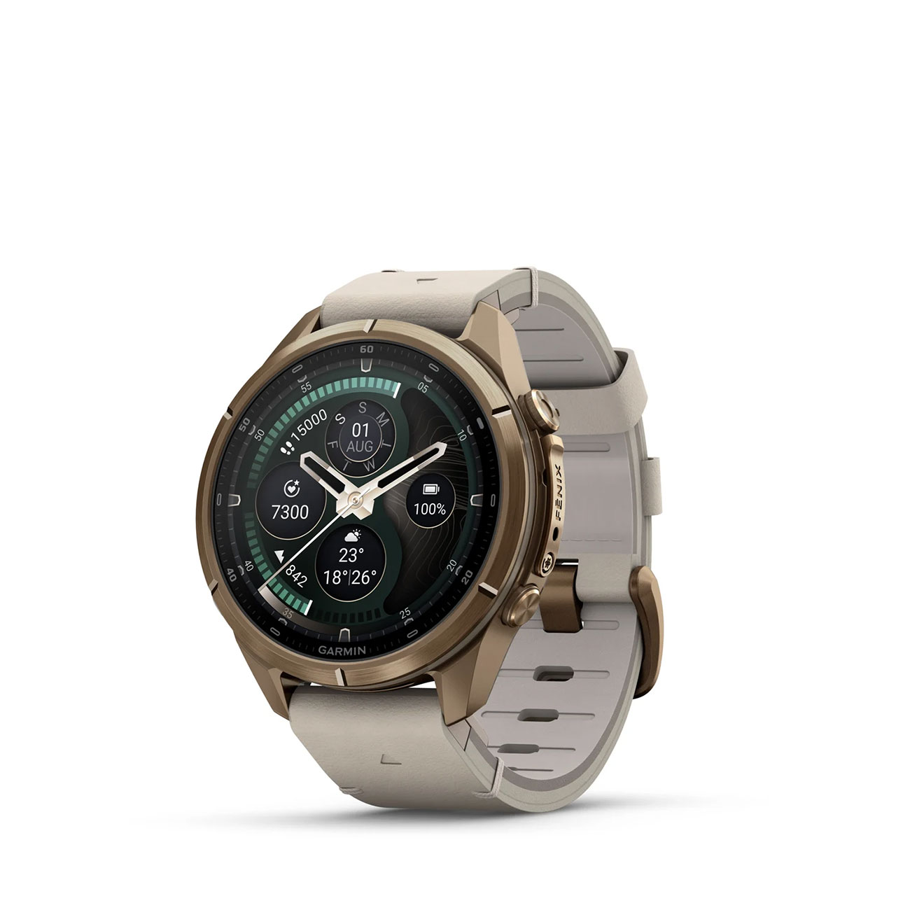 Garmin fēnix 9 Pro 43mm Autumn Gold Titanium Smartwatch Garmin fēnix 9 Pro 43mm Autumn Gold Titanium smartwatch with Bone leather band