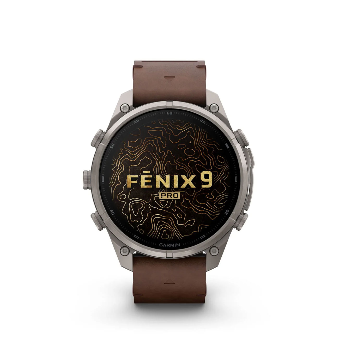 Garmin fēnix 9 Pro 47mm Titanium inReach Smartwatch Garmin fēnix 9 Pro inReach 47mm titanium smartwatch with Walnut leather band