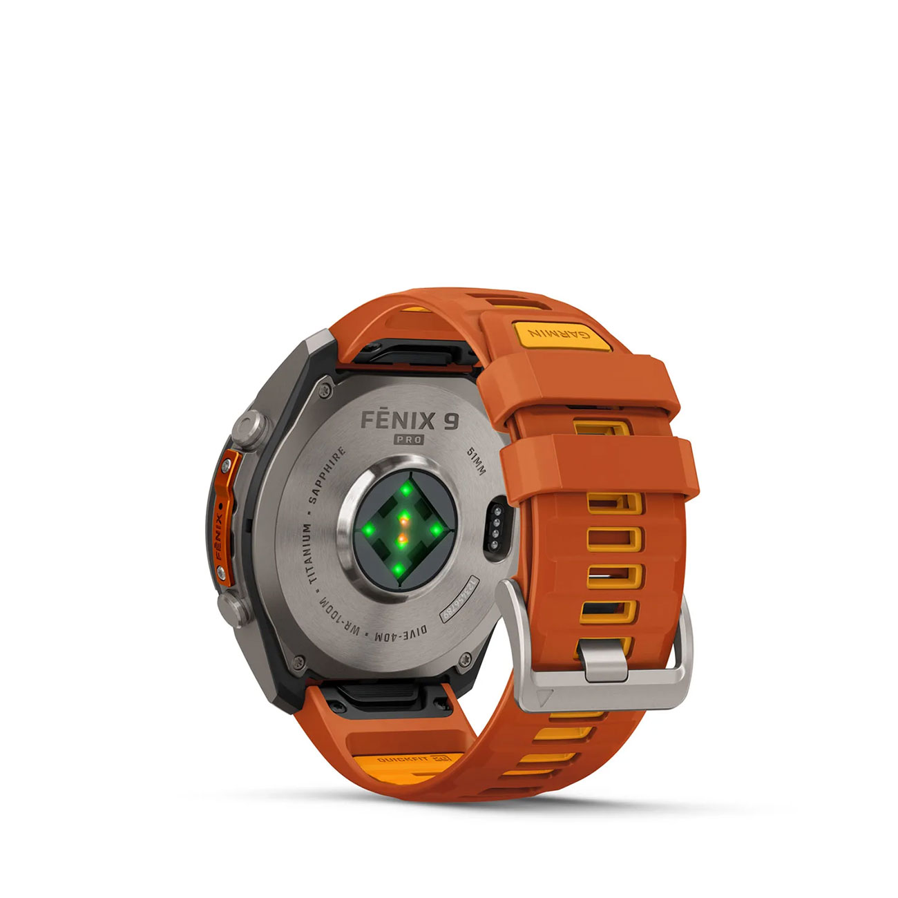 Garmin fēnix 9 Pro 51mm Titanium GPS Smartwatch Garmin fēnix 9 Pro 51mm titanium smartwatch with Autumn Orange and Spark Orange silicone band