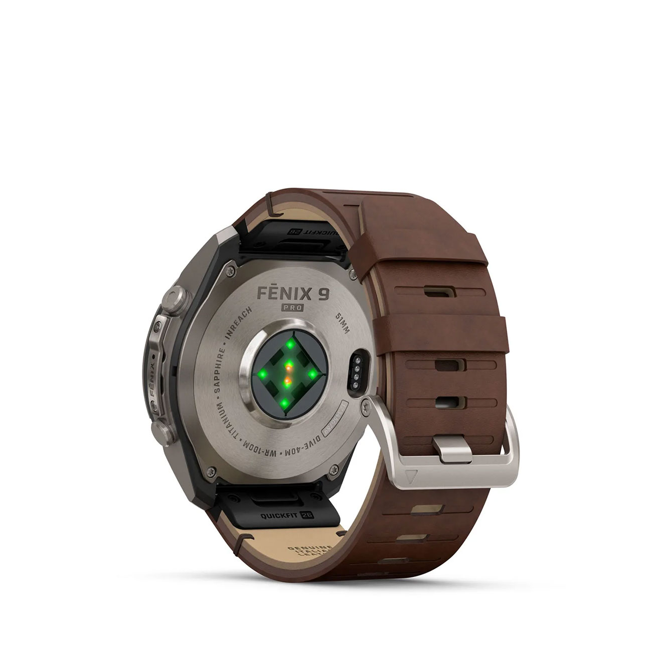 Garmin fēnix 9 Pro inReach 51mm Titanium Smartwatch Garmin fēnix 9 Pro inReach 51mm titanium smartwatch with Walnut leather band
