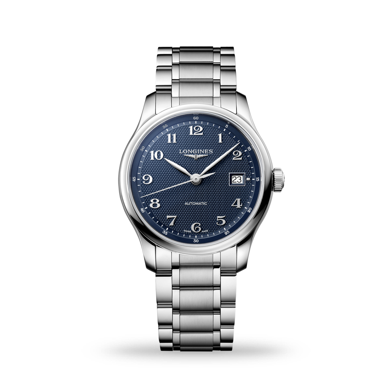 Longines Master Collection L2.949.4.93.6 Blue Dial Watch Longines Master Collection L2.949.4.93.6 automatic watch with blue barleycorn dial and stainless steel bracelet