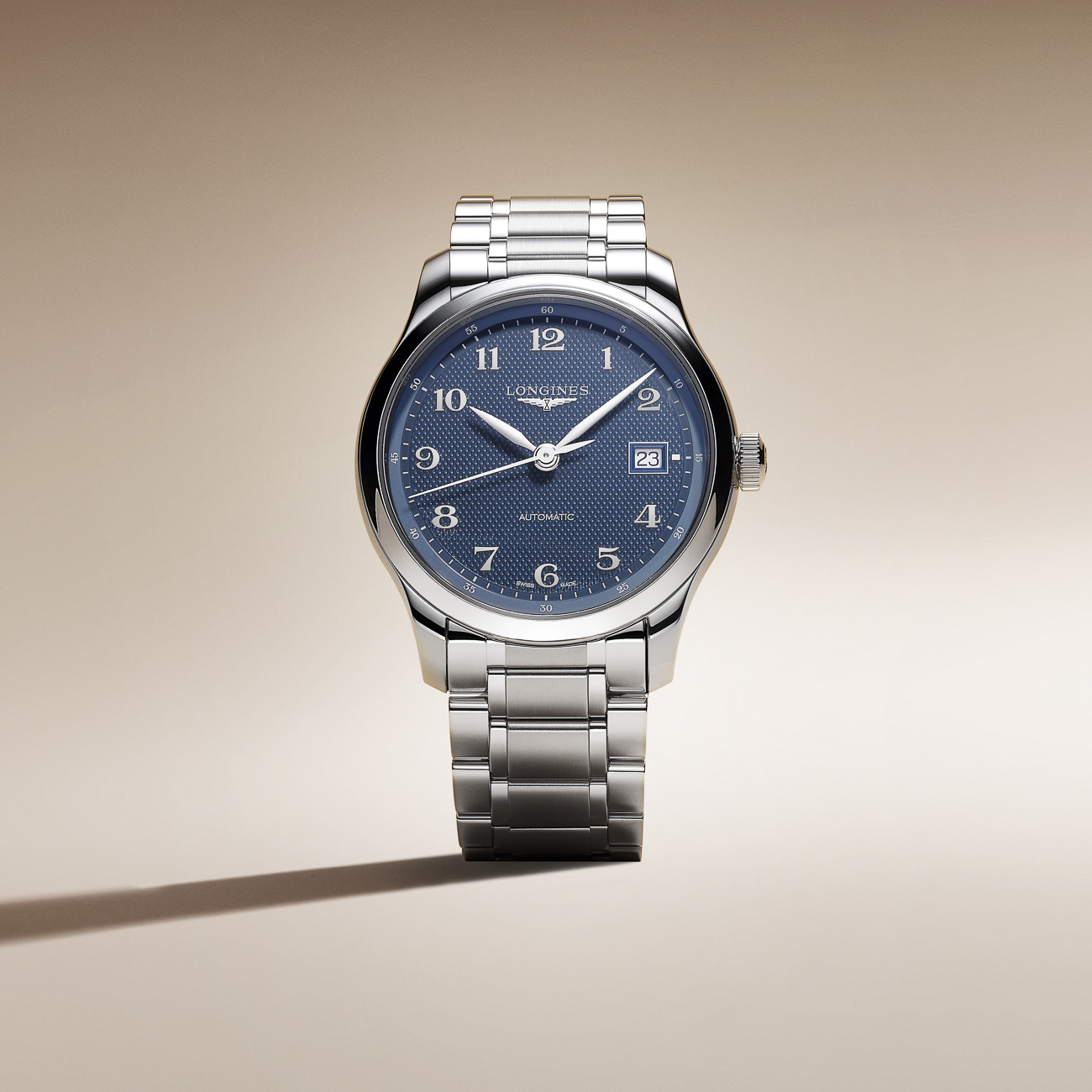 Longines Master Collection L2.949.4.93.6 Blue Dial Watch Longines Master Collection L2.949.4.93.6 automatic watch with blue barleycorn dial and stainless steel bracelet