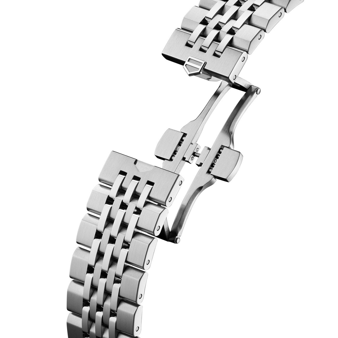 TAG Heuer carrera stainless steel bracelet with focus on the folding clasp