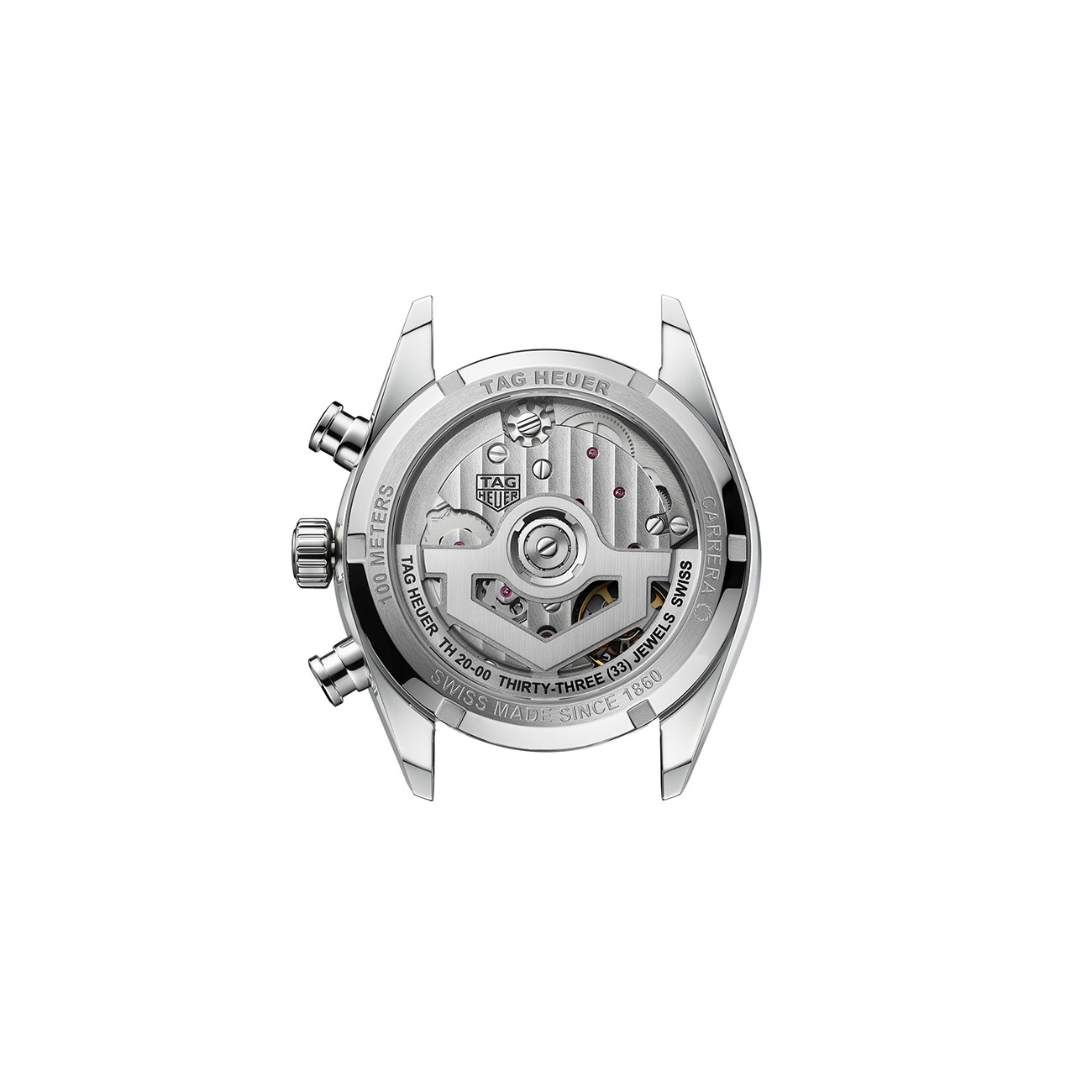 TAG Heuer Carrera Chronograph 39mm CBS221L.BA0048 black diamond-set dial - back view without bracelet attached