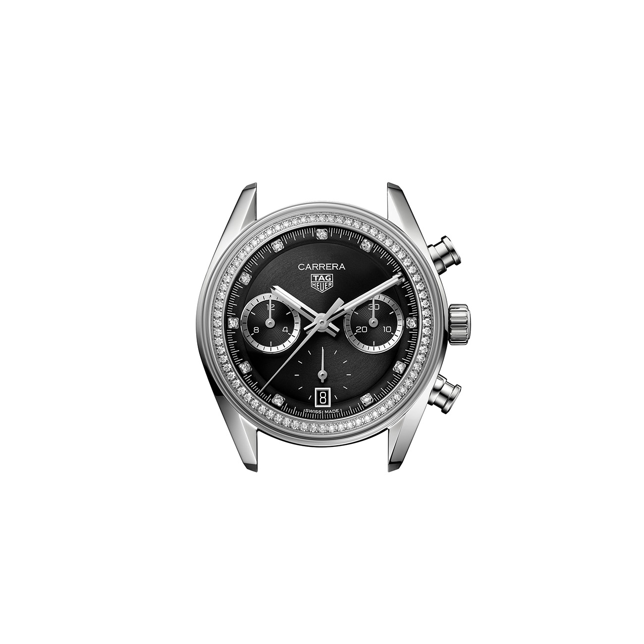 TAG Heuer Carrera Chronograph 39mm CBS221L.BA0048 black diamond-set dial steel bracelet
